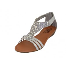 W8702L-S - Wholesale Women's "EasyUSA" Rhinestone Upper Sandals ( *Silver Color ) 